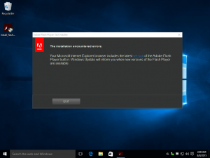 Flash Player installer ve Windows 10